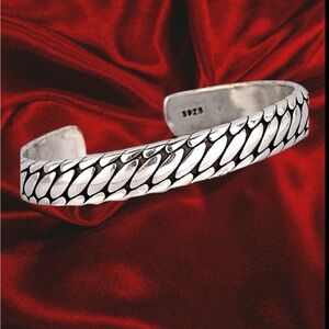 Dragon Scale 925 SS cuff bracelet Unisex and Heavy